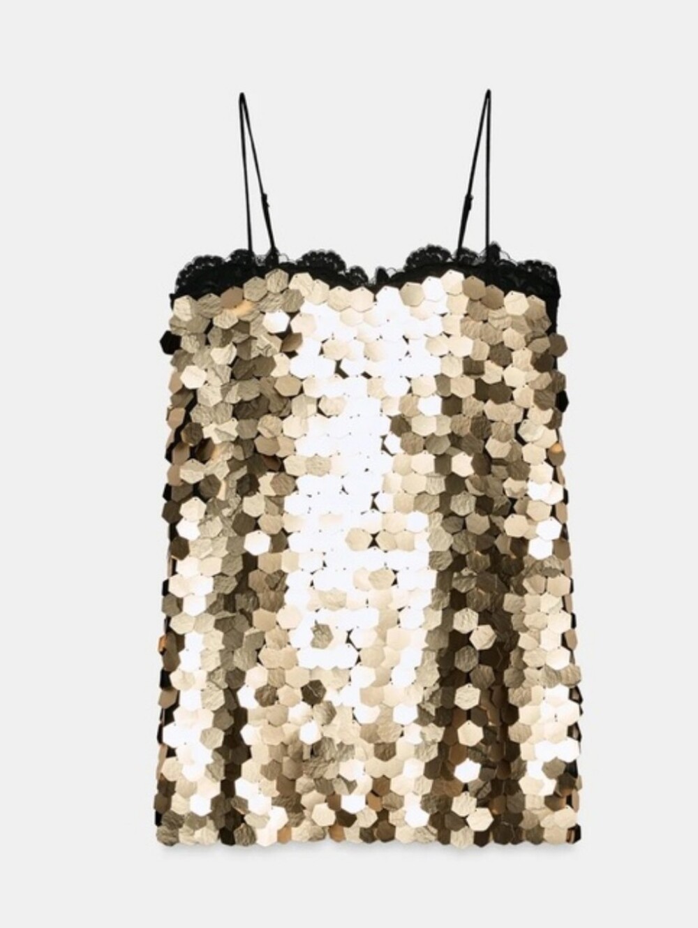 Zara  SEQUIN MINI DRESS GOLD SIZE S - Picture 10 of 12